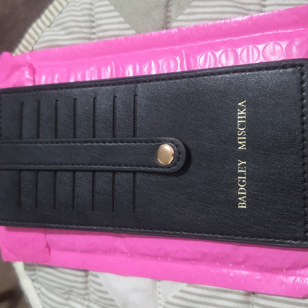 Badgley Mischka Black Card Organizer